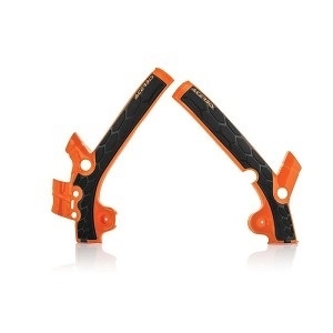 Acerbis X-Grip frame beschermers oranje / zwart KTM SX 125/150 2016-2018 & SX 250 2017-2018 & SX-F 250/350/450 2016-2018 & EXC 250/300 2017-2019 & EXC-F 250/350/450/500 2017-2018 & Husqvarna TC 125 2016-2018 & TC 250 17-18 & TE 250/300 2017-2018 & FC 250/350/450 2016-2018