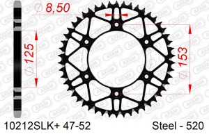 AFAM achtertandwiel 49 tands staal met moddergroef Honda CR/CRF 125/250/450/500 & XR 250/400/650