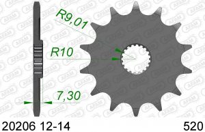 AFAM voortandwiel 12 tands staal Honda CR 125R 87-03