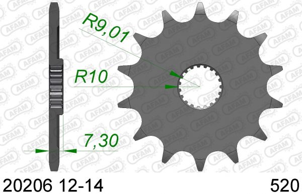 AFAM voortandwiel 12 tands staal Honda CR 125R 87-03
