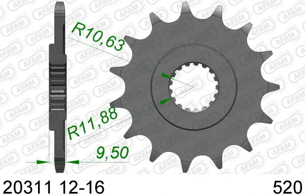 AFAM voortandwiel 13 tands staal Honda CR 250R 88-07 & CR 500R 88-01 & CRF 450R 02- & CRF 450 RX 17-