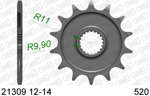 AFAM voortandwiel 15 tands staal Gas Gas EC 250F & EC 300F, Yamaha YZ 125 & YZ 250F & WR 250F, Fantic XX/XE 125