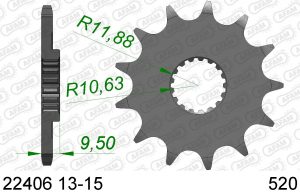 AFAM voortandwiel Suzuki RM-Z 450 05-14 & RM-X 450Z 10-17