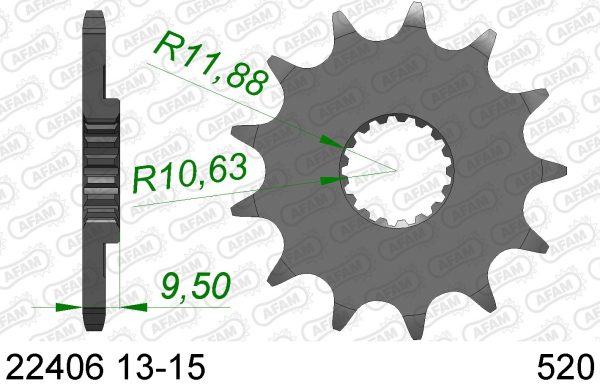 AFAM voortandwiel Suzuki RM-Z 450 05-14 & RM-X 450Z 10-17