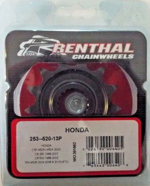 Renthal voortandwiel 13 tands Honda CR 250R 88-07 & CR 500R 90-01 & CRF 450R 02- & CRF 450RX 17- & CRF 450X 12-16 & TRX 450R 12-14