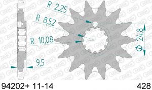 AFAM voortandwiel met moddergroef KTM SX 85 03-17 & SX 105 04-06 & Husqvarna TC 85 14-17 & Beta RR 50 Enduro 99-01