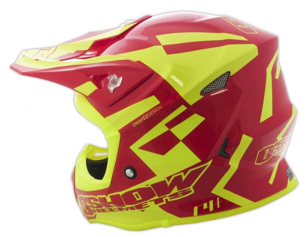O'Show Helmet C4+ Red / Fluor Yellow 2020 Collectie - Afbeelding 2