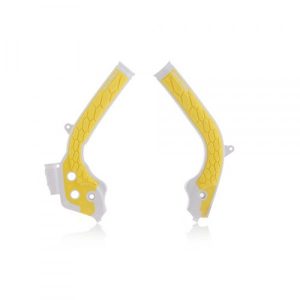 Acerbis X-Grip frame beschermers wit / geel KTM SX 125/150 2016-2018 & SX 250 2017-2018 & SX-F 250/350/450 2016-2018 & EXC 250/300 2017-2019 & EXC-F 250/350/450/500 2017-2018 & Husqvarna TC 125 2016-2018 & TC 250 17-18 & TE 250/300 2017-2018 & FC 250/350/450 2016-2018