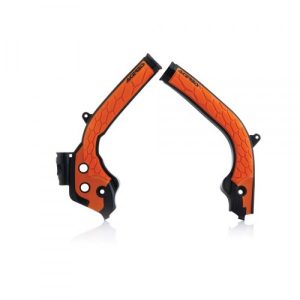 Acerbis X-Grip frame beschermers zwart / oranje KTM SX 125/150 2016-2018 & SX 250 2017-2018 & SX-F 250/350/450 2016-2018 & EXC 250/300 2017-2019 & EXC-F 250/350/450/500 2017-2018 & Husqvarna TC 125 2016-2018 & TC 250 17-18 & TE 250/300 2017-2018 & FC 250/350/450 2016-2018