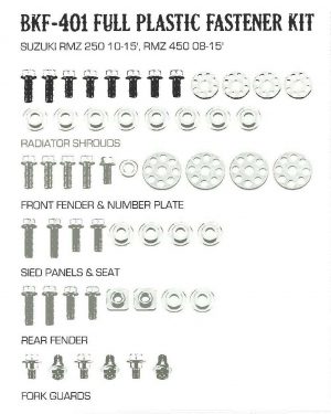 Airtime Volledige plastic set schroeven set Suzuki RM-Z 250 10-18 & RM-Z 450 08-17