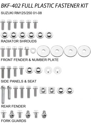 Airtime Volledige plastic set schroeven set Suzuki RM 125/250 01-08