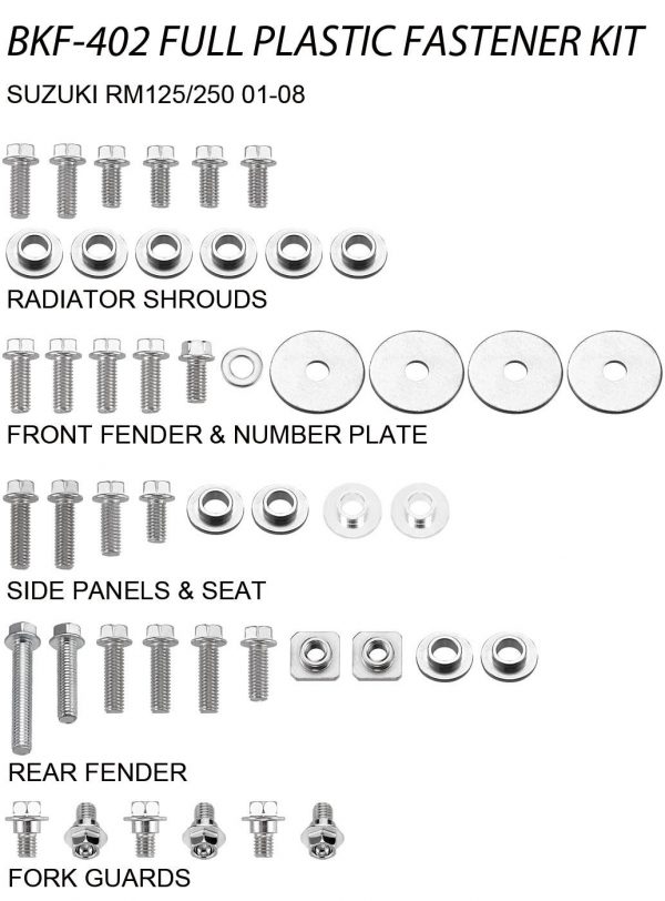 Airtime Volledige plastic set schroeven set Suzuki RM 125/250 01-08