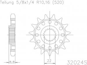 Esjot voortandwiel Light KTM SX/EXC/SXF/EXC-F 125/144/150/200/250/300/350/450/500/520/540 1991-2019 & Husqvarna TC/TE/FC/FE 125/150/250/350/450/501 2014-2019 & Beta RR 250/300 2013-2018 & RR 350 2011-2018 & RR 390 2015-2016 & RR 400/498 2010-2013 & RR 430/480 2015-2018 & RR 450/520 2010-2014