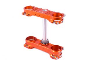 X-Trig Rocs kroonplaten met offset 22mm PHDS Oranje KTM SX/SX-F 125/150/250/350/450 13-20 & EXC-F 250/350/450/500 17-19 & Husqvarna TC/FC 125/250/350/450 14-20 & FE 250/350/450 17-19