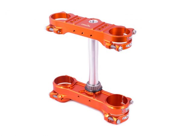 X-Trig Rocs kroonplaten met offset 22mm PHDS Oranje KTM SX/SX-F 125/150/250/350/450 13-20 & EXC-F 250/350/450/500 17-19 & Husqvarna TC/FC 125/250/350/450 14-20 & FE 250/350/450 17-19