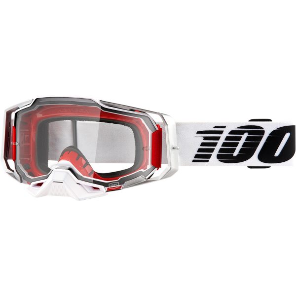 100% Armega Lightsaber Crossbril Rood / Wit - Clear lens