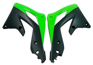 Racetech Radiator Kappen Zwart / Groen Kawasaki KX 450F 12-15