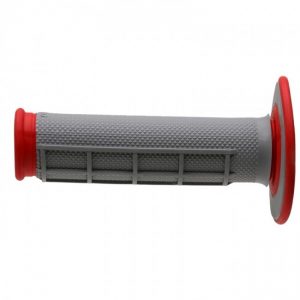 Renthal handvaten Duallayer Diamond Half Waffle / Tapered rood / grijs G156