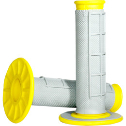 Renthal handvaten Duallayer MX Half Waffle geel / grijs G192