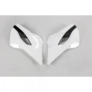 UFO Radiator Kappen Wit / Zwart Husqvarna TC 125 14-15 & TC 250 14-16 & FC 250/350/450 14-15 & TE 125/250/300 14-16 & FE 250/350/450/501 14-16
