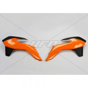 UFO radiator kappen Zwart / Oranje KTM EXC 125/200/250/300/350/450/500 14-16 & SX/SX-F 125/150/250/350/450 13-15