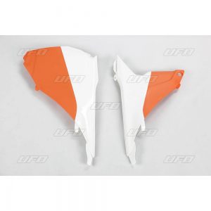UFO luchtfilter kappen Wit / Oranje KTM SX 125/150 13-15 & SX 250 13-16 & SX-F 250/350/450 13-15