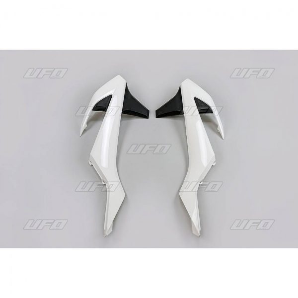 UFO radiator kappen Zwart / Wit KTM SX 125/150/250 16-18 & SX-F 250/350/450 16-18 & EXC 250/300 17-19 & EXC-F 250/350/450/500 17-19