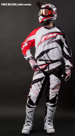 FM Racing X22 Force crossbroek Wit / Zwart Maat 28