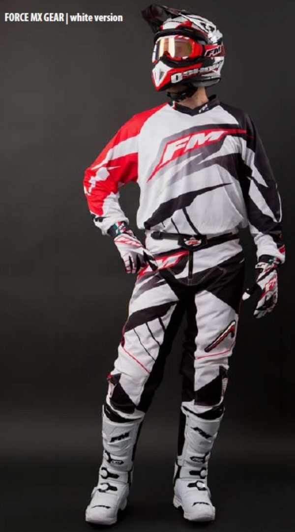 FM Racing X22 Force crossbroek Wit / Zwart Maat 28