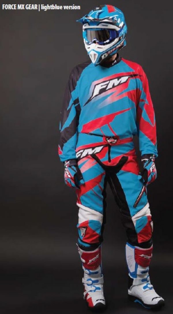 FM Racing X22 Force crossbroek Blauw / Rood Maat 30