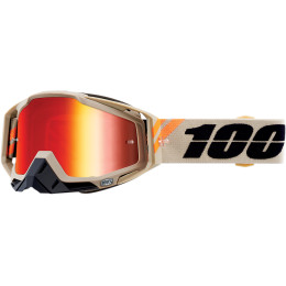 100% Racecraft Poliet crossbril Bruin- Rode Spiegel Lens