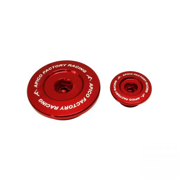 Apico Blok pluggen aluminium rood Honda CRF 150R 07-21 & CRF 250R 10-17 & CRF 450R 02-16 & CRF 450X 05-17