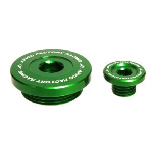 Apico Blok pluggen aluminium groen Kawasaki KX 250F 11- & KX 450F 09-