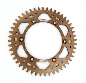 Supersprox achtertandwiel aluminium ( bronze kleur ) 46 tands KTM SX 65 01-19 & Husqvarna CR 65 11-13 & TC 65 17-19