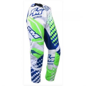 FM Racing X25 Power volwassen crossbroek Groen / Blauw Maat 34