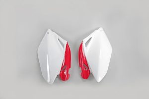 UFO zijnummerborden rood / wit Honda CRF 250R 06-09