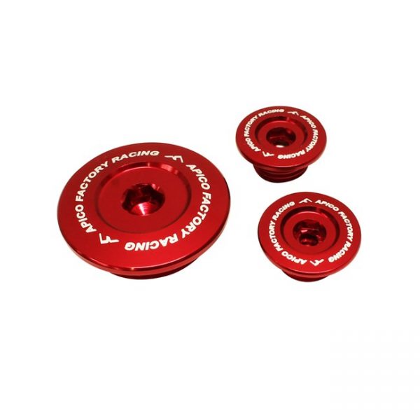 Apico Blok pluggen aluminium rood Honda CRF 250R 04-09 & CRF 250X 04-18