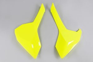 UFO zijnummerborden Fluor Geel Husqvarna TC 125 16-18 & TC 250 17-18 & FC 250/350/450 16-18 & TE 250/300 17-19 & FE 250/350/450/501 17-19