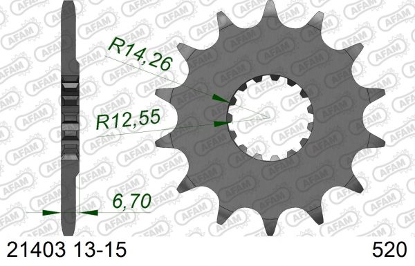AFAM voortandwiel 14 tands #520 Yamaha YFZ 450R 2009-2020
