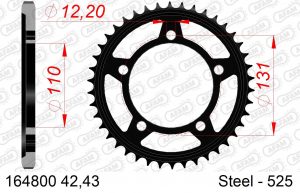 AFAM achtertandwiel staal 42 tands BMW S 1000 ( voor 525 ketting )