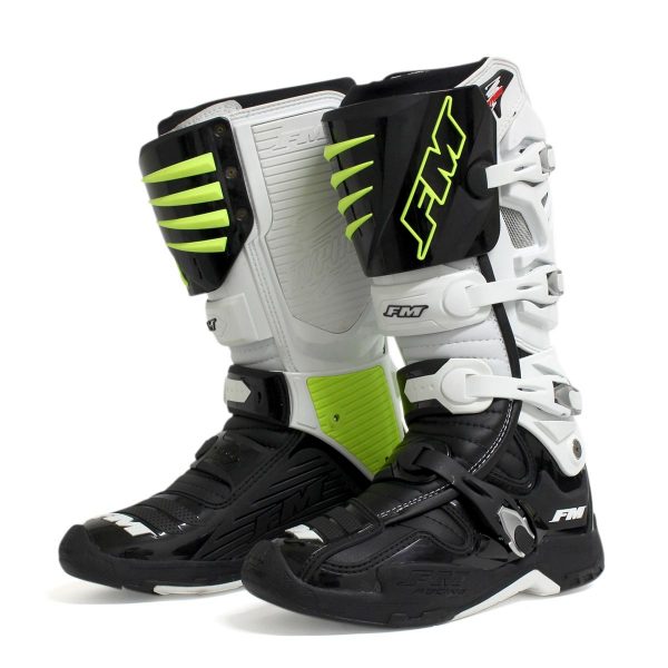 FM Typhoon 3 MX Laarzen Zwart / Wit / Fluor Geel 2022 collectie