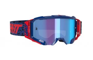 Leatt crossbril Velocity 5.5 Iriz Rood / Blauw met blauwe spiegellens