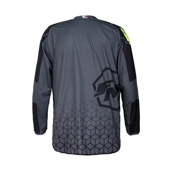 FM Racing Cross shirt Volwassenen X28 Power Fluor Geel / Zwart / Grijs 2022 collectie - Afbeelding 2