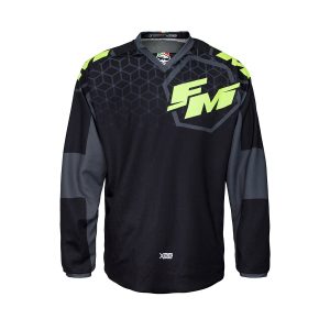 FM Racing Cross shirt Volwassenen X28 Power Fluor Geel / Zwart / Grijs 2022 collectie
