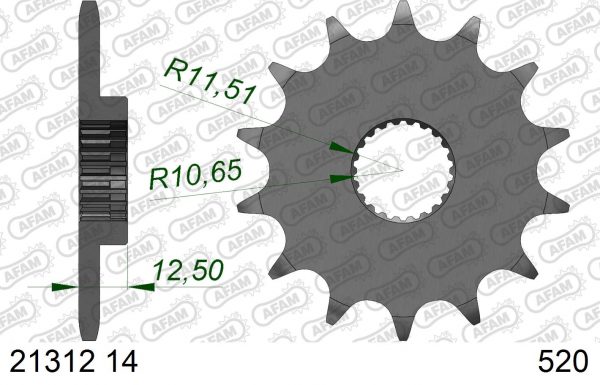 AFAM voortandwiel Yamaha YFM 250R Raptor 2008-2013 #520
