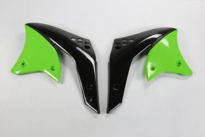 UFO radiator kappen Zwart / Groen Kawasaki KX 250F 2006-2008