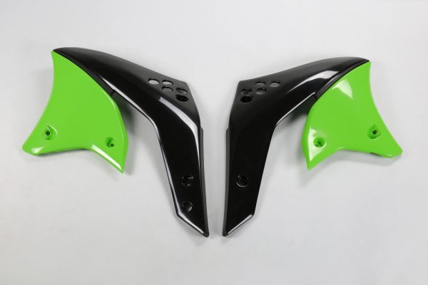 UFO radiator kappen Zwart / Groen Kawasaki KX 250F 2006-2008