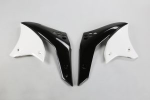 UFO radiator kappen Zwart / Wit Kawasaki KX 250F 2006-2008