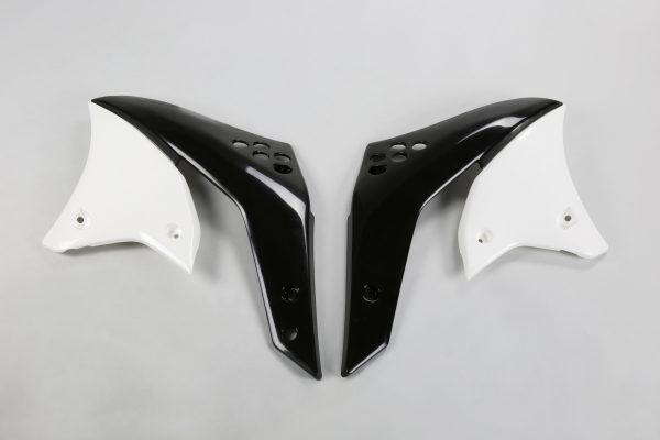 UFO radiator kappen Zwart / Wit Kawasaki KX 250F 2006-2008