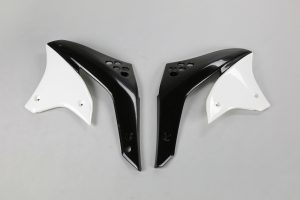 UFO radiator kappen Zwart / Wit Kawasaki KX 450F 2006-2008
